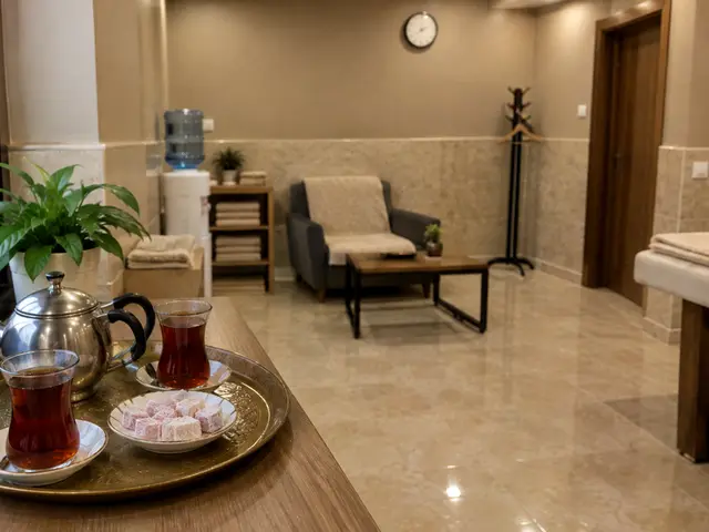 Çay servisi hazır bekleme salonu — Turgut Reis, Masaj Salonun
